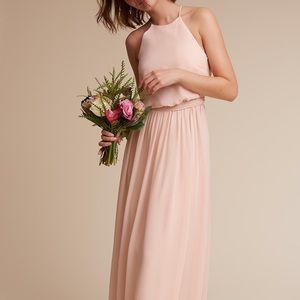 Blush pink BHLDN bridesmaid dress